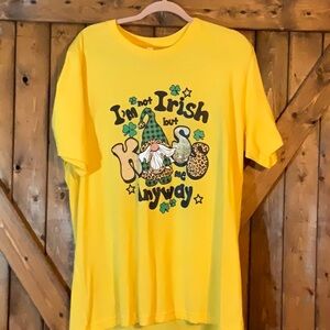 Yellow Graphic T-Shirt with Irish Theme